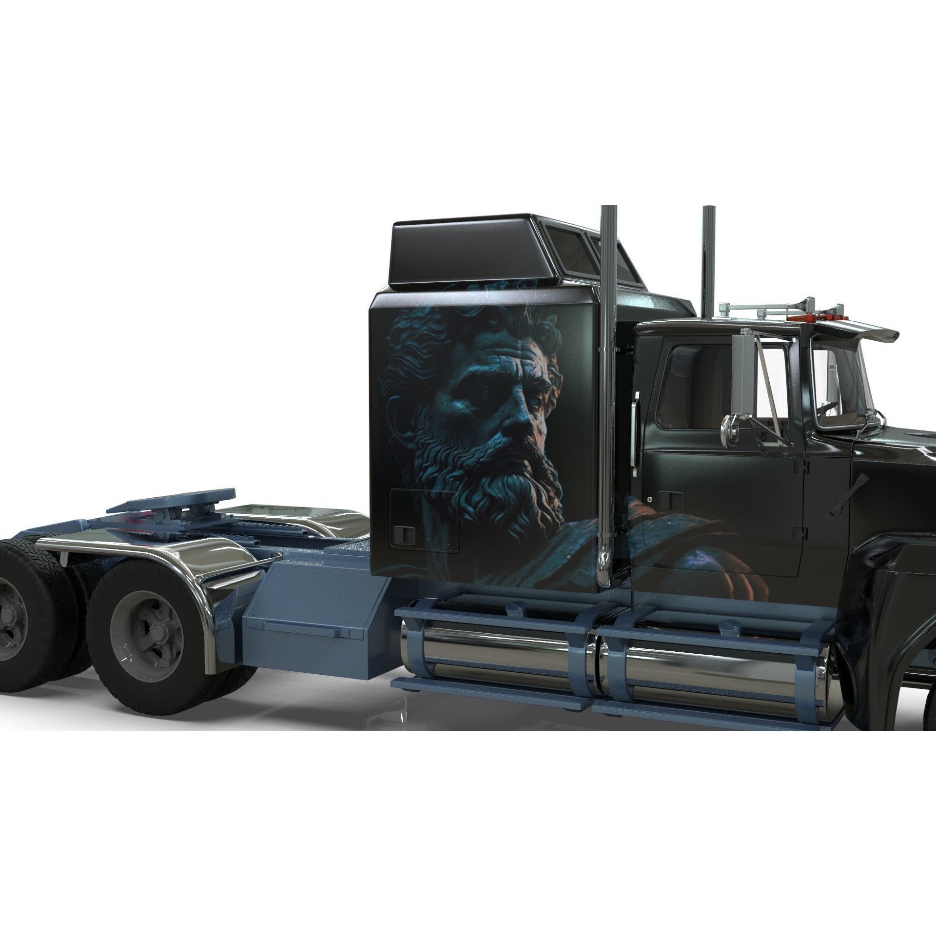 LTL 9000 Sleeper Cab Tandem - Game-Ready 3D Model - View 24