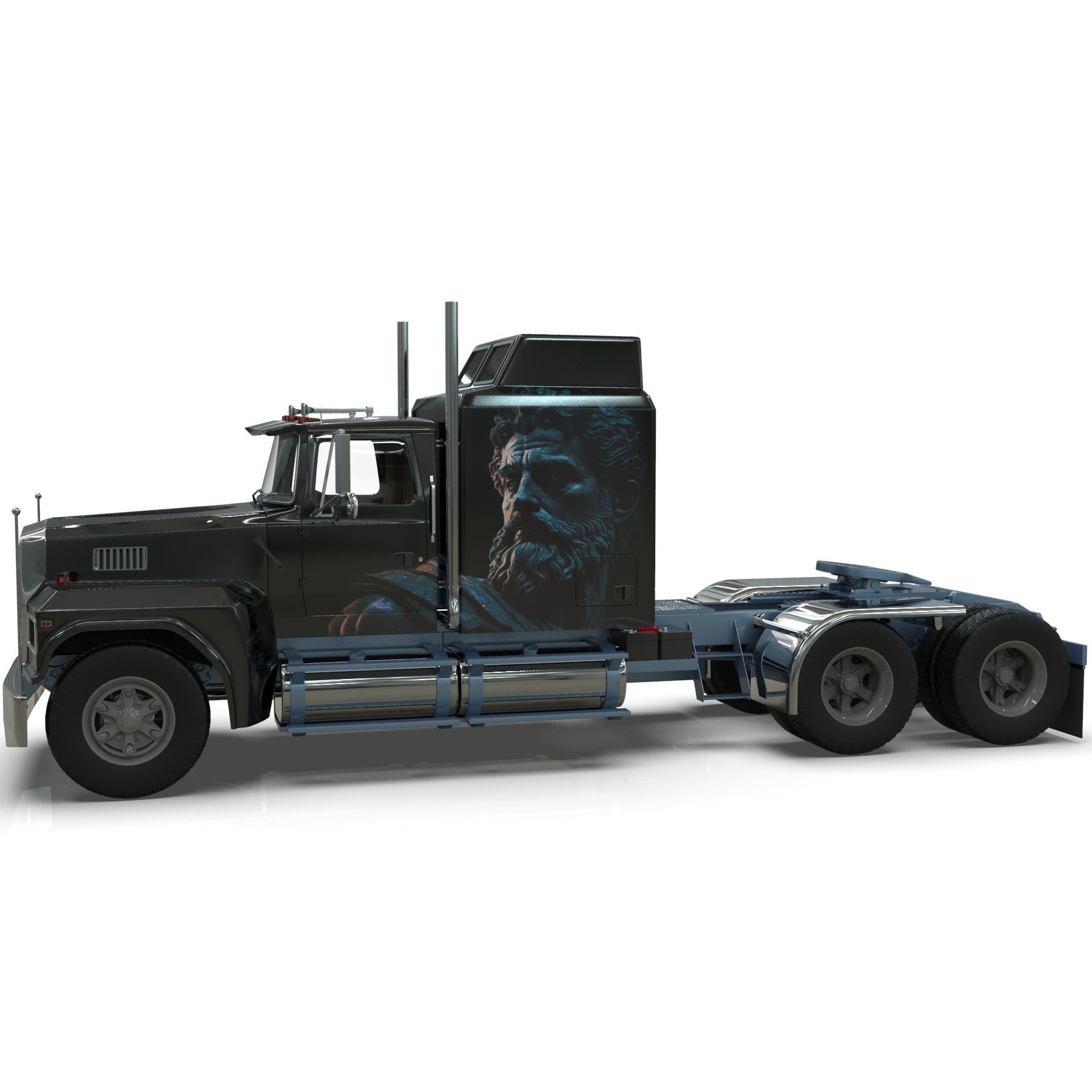 LTL 9000 Sleeper Cab Tandem - Game-Ready 3D Model - View 25