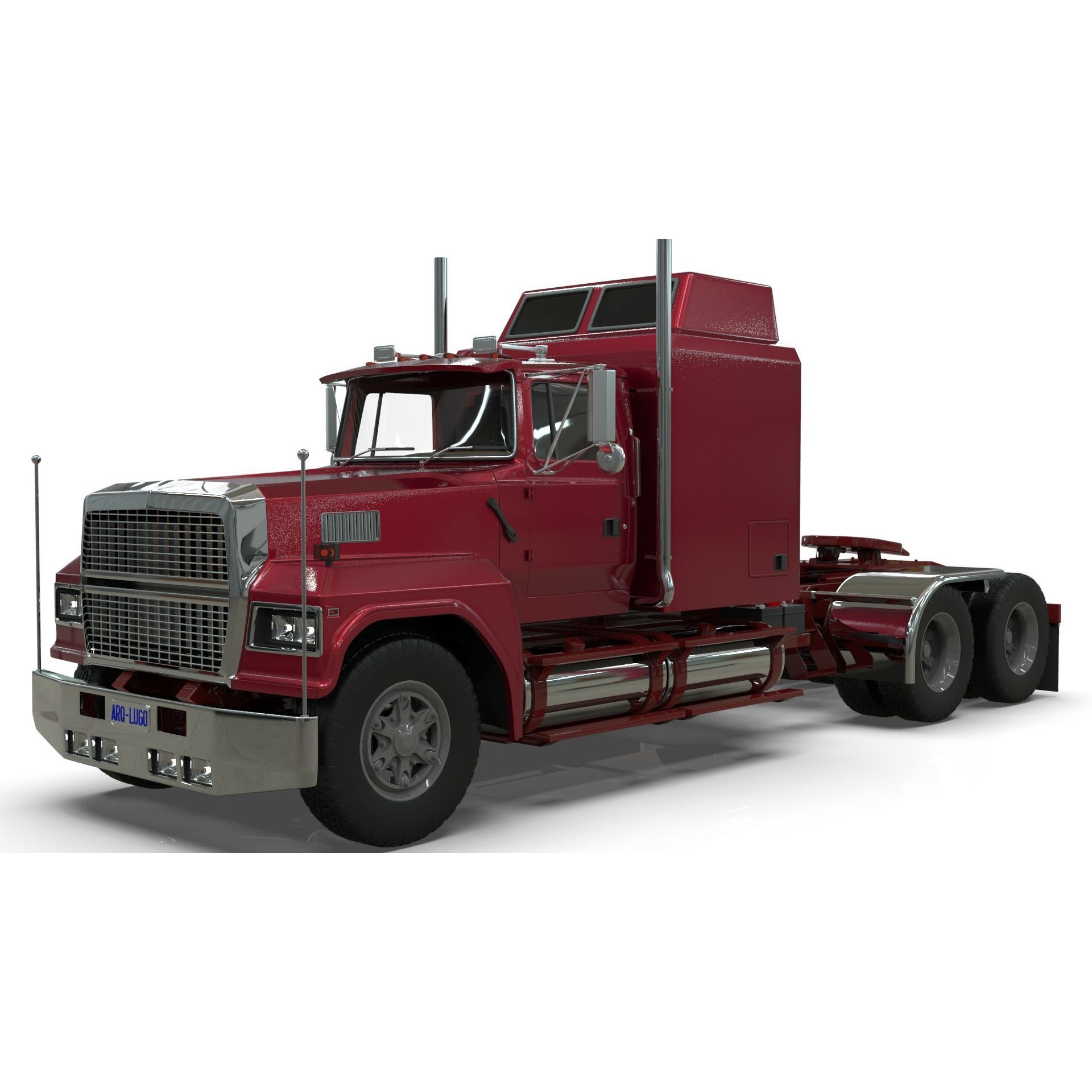 LTL 9000 Sleeper Cab Tandem - Game-Ready 3D Model - View 26