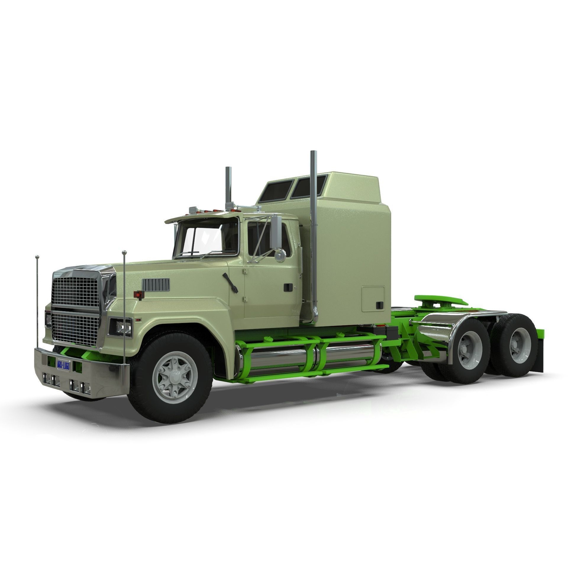 LTL 9000 Sleeper Cab Tandem - Game-Ready 3D Model - View 28