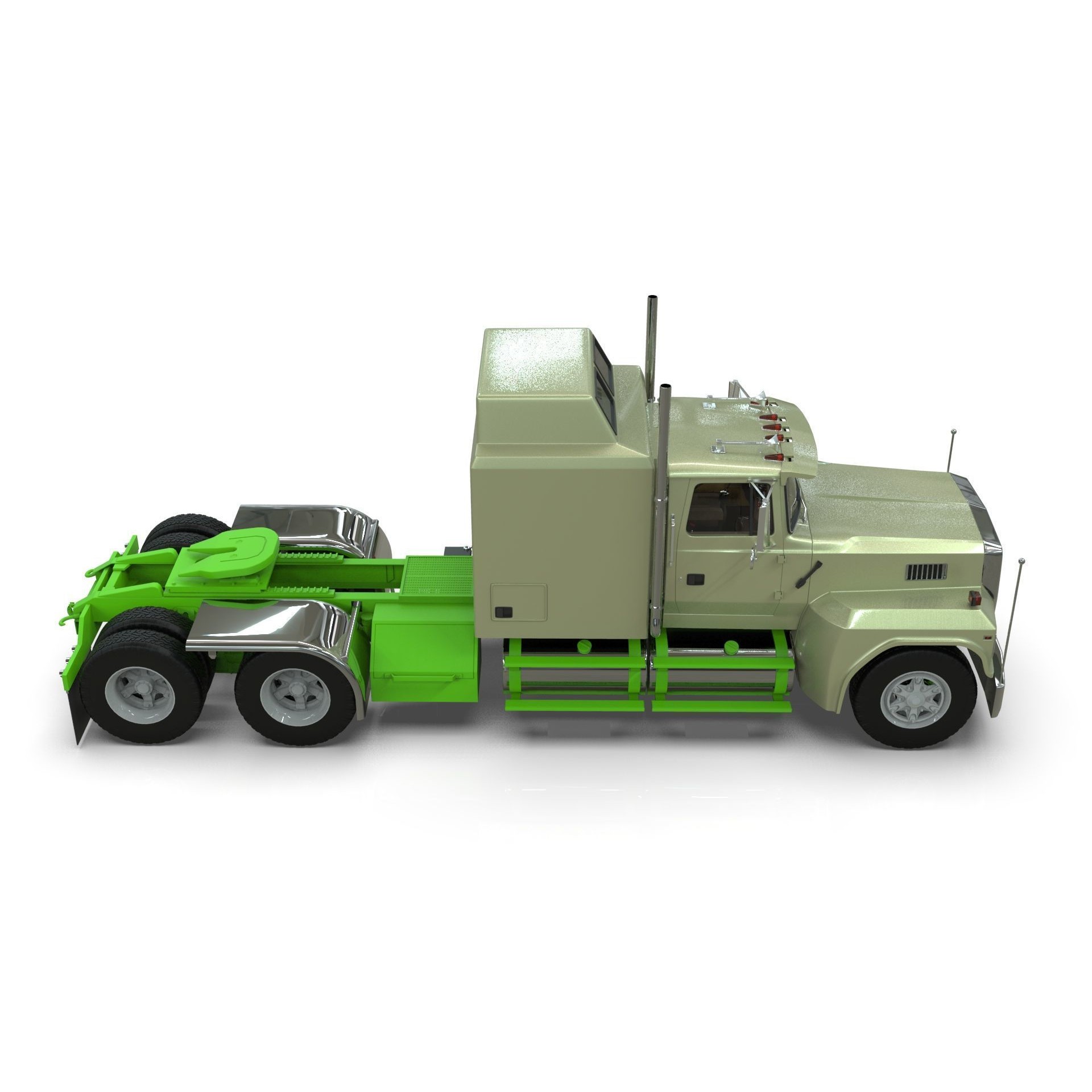 LTL 9000 Sleeper Cab Tandem - Game-Ready 3D Model - View 29