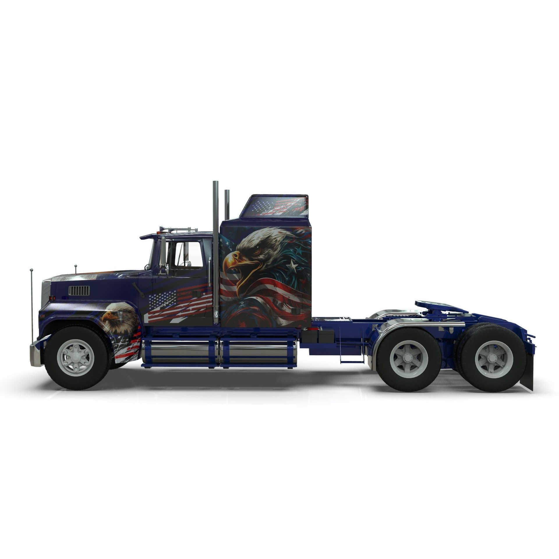 LTL 9000 Sleeper Cab Tandem - Game-Ready 3D Model - View 3