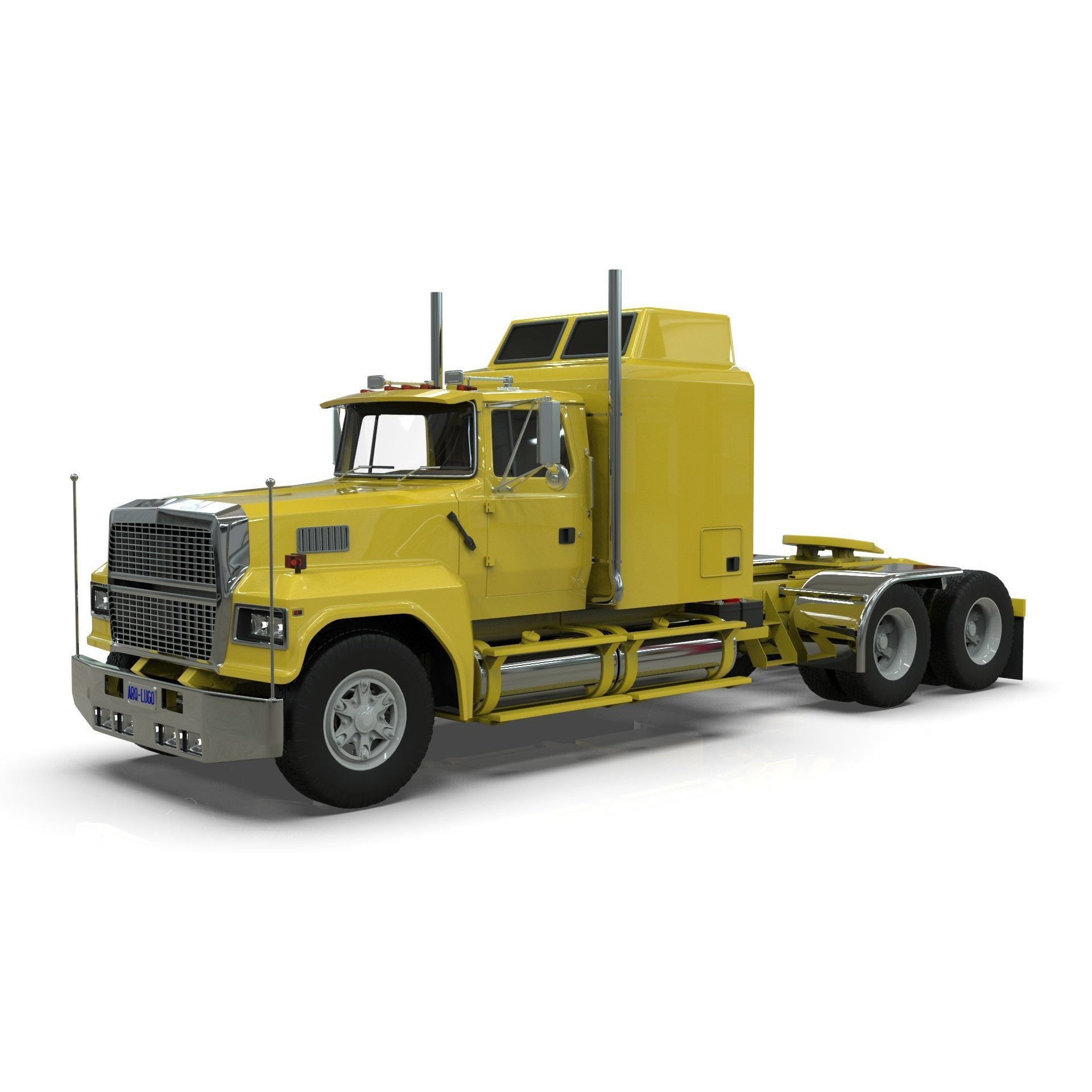 LTL 9000 Sleeper Cab Tandem - Game-Ready 3D Model - View 32