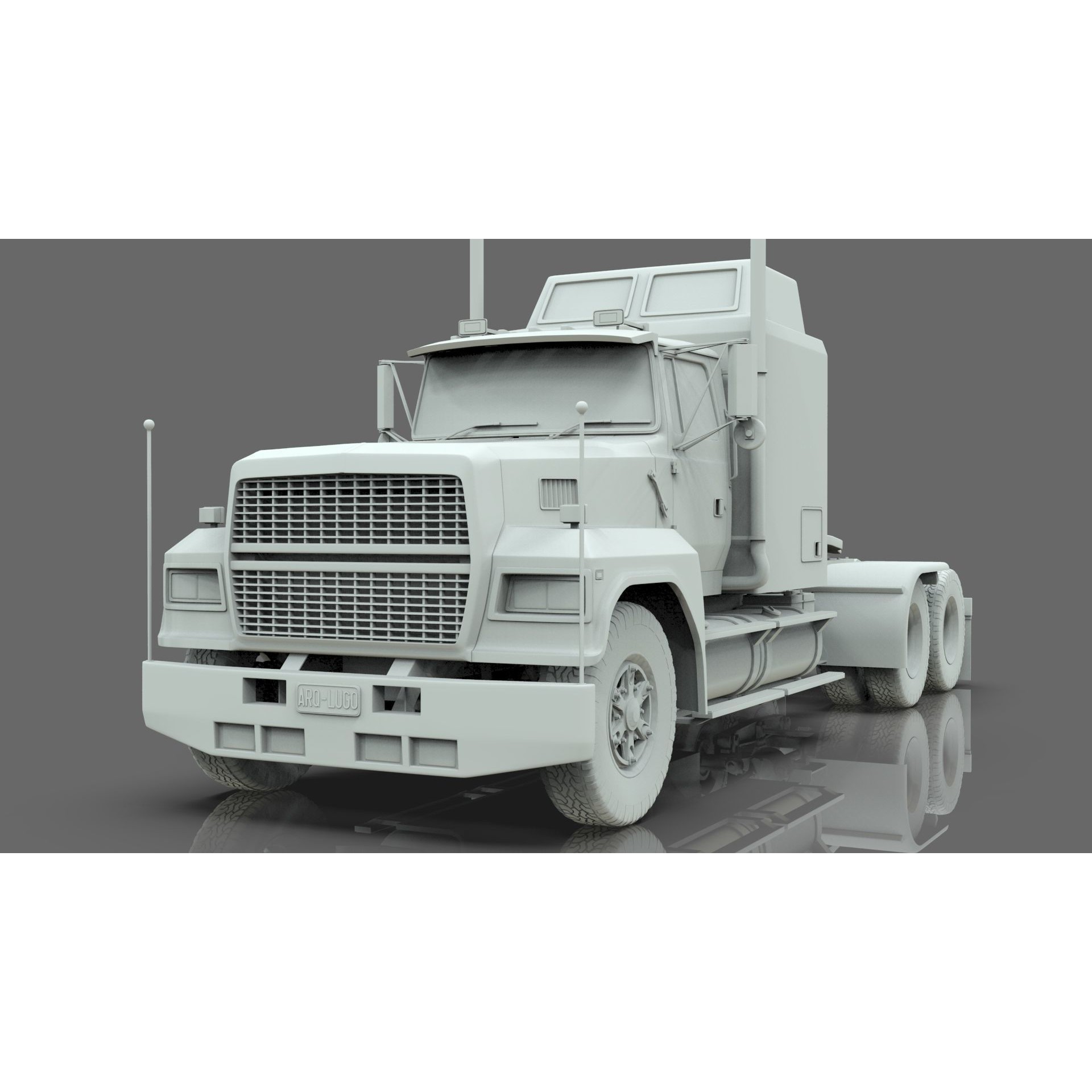 LTL 9000 Sleeper Cab Tandem - Game-Ready 3D Model - View 34