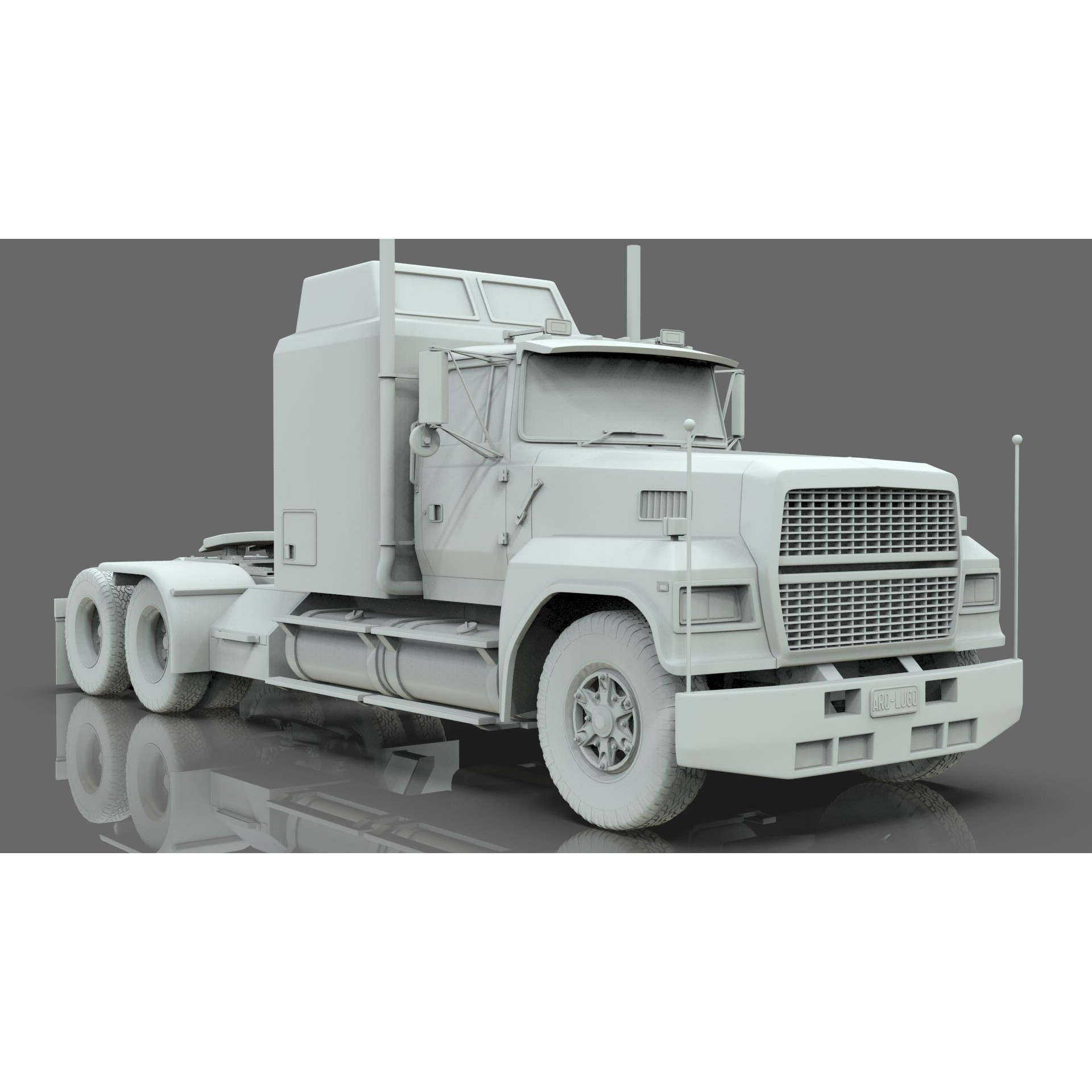 LTL 9000 Sleeper Cab Tandem - Game-Ready 3D Model - View 36
