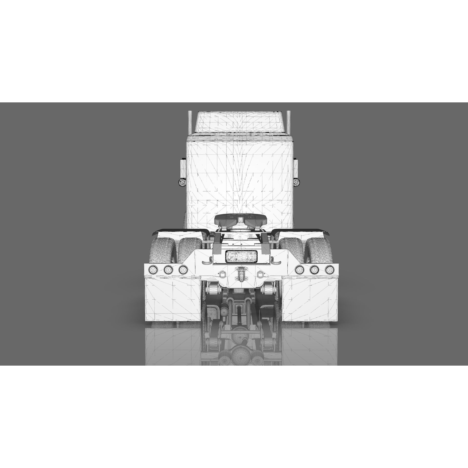 LTL 9000 Sleeper Cab Tandem - Game-Ready 3D Model - View 39