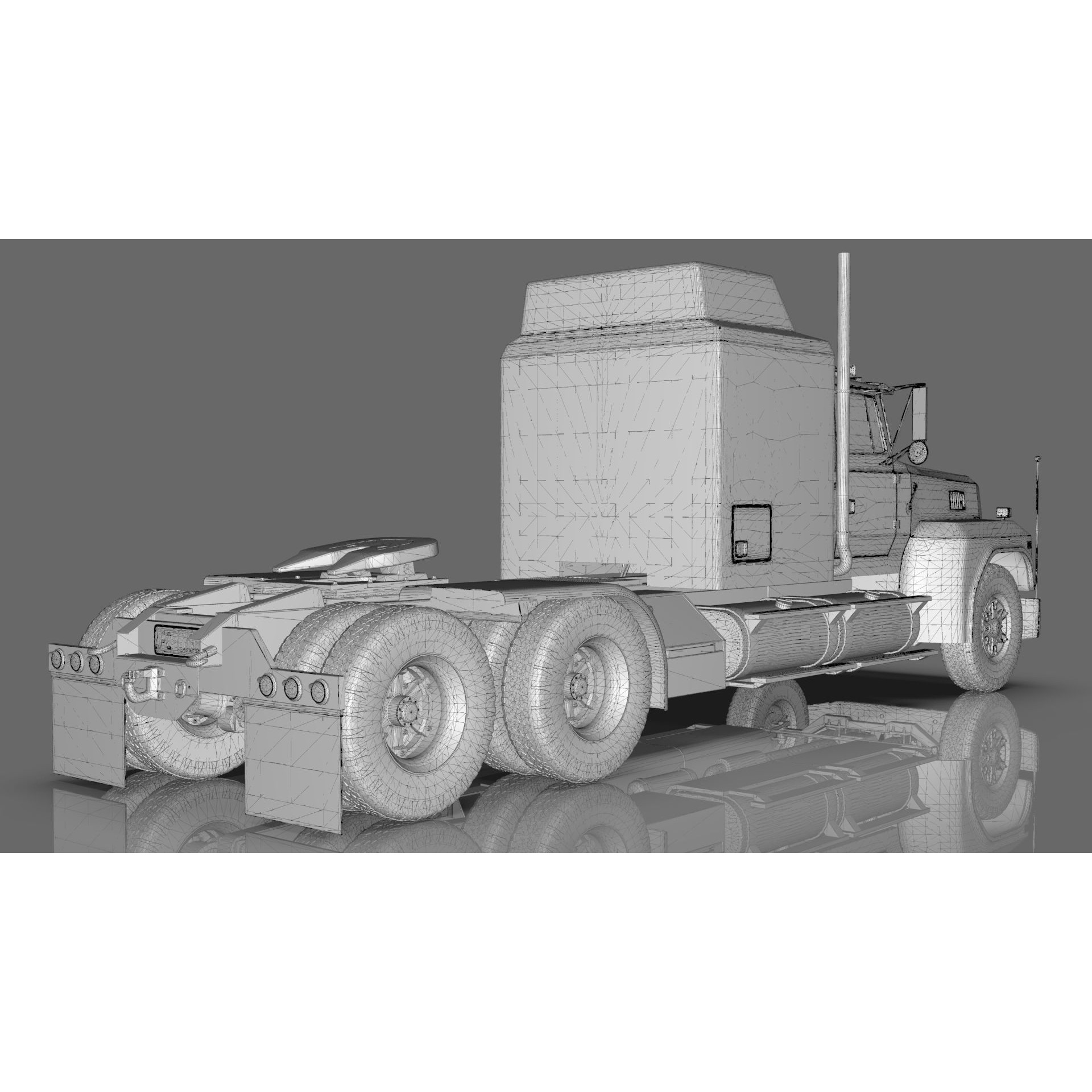 LTL 9000 Sleeper Cab Tandem - Game-Ready 3D Model - View 48