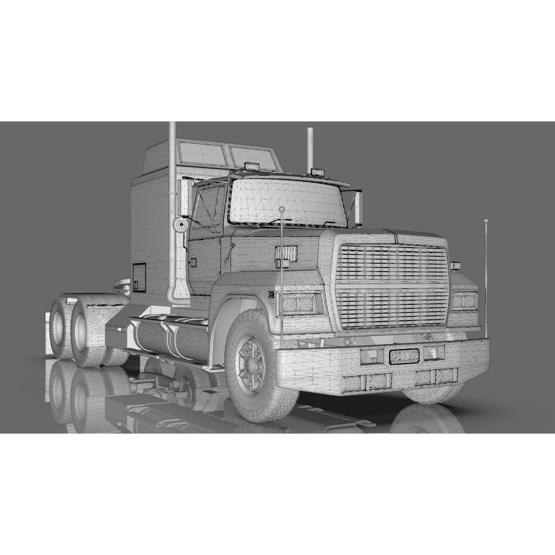 LTL 9000 Sleeper Cab Tandem - Game-Ready 3D Model - View 49