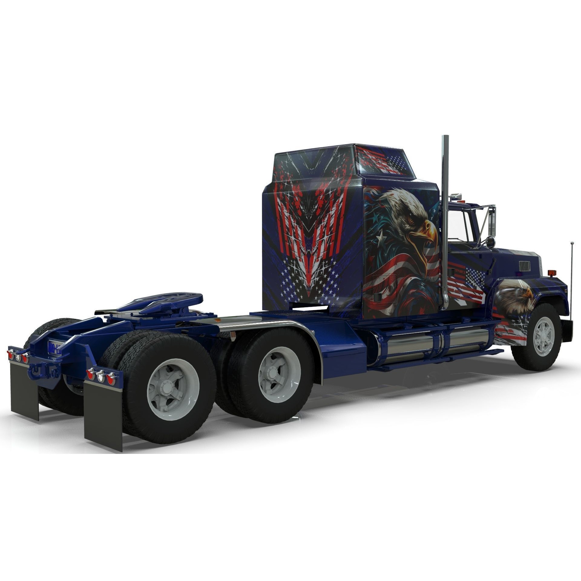 LTL 9000 Sleeper Cab Tandem - Game-Ready 3D Model - View 5