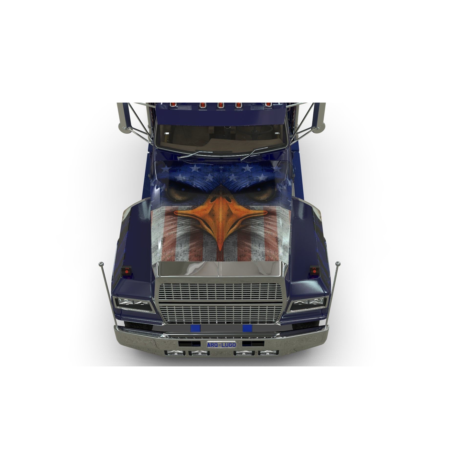 LTL 9000 Sleeper Cab Tandem - Game-Ready 3D Model - View 8