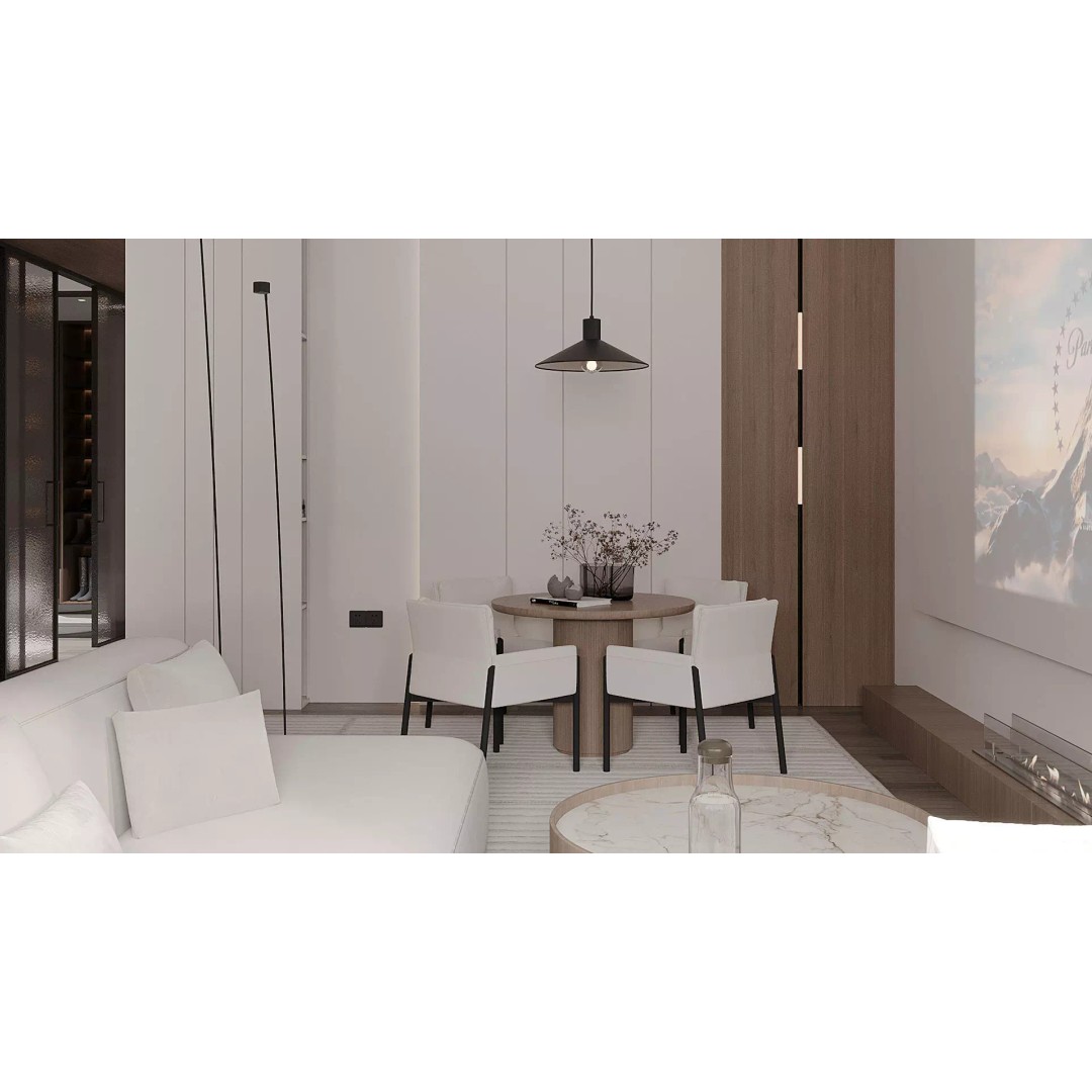 Modern Living Room and Hall 3D Model – Contemporary Interior Design, FBX - View 11