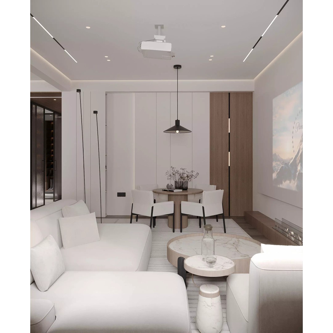 Modern Living Room and Hall 3D Model – Contemporary Interior Design, FBX - View 17