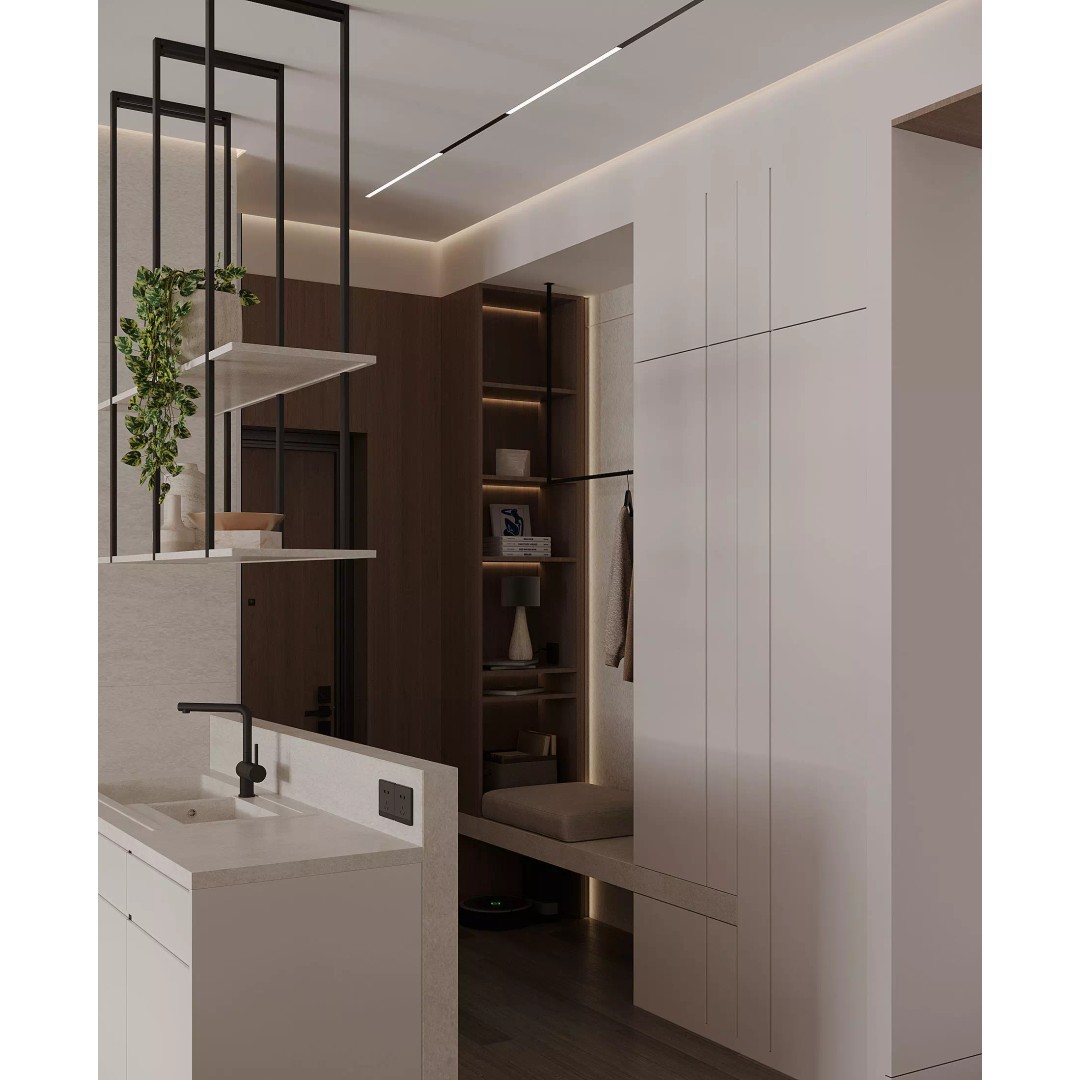 Modern Living Room and Hall 3D Model – Contemporary Interior Design, FBX - View 20
