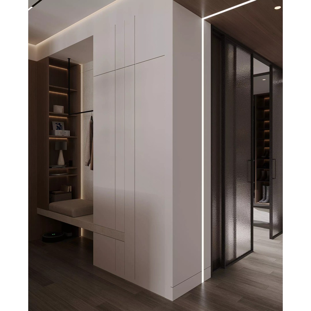 Modern Living Room and Hall 3D Model – Contemporary Interior Design, FBX - View 8