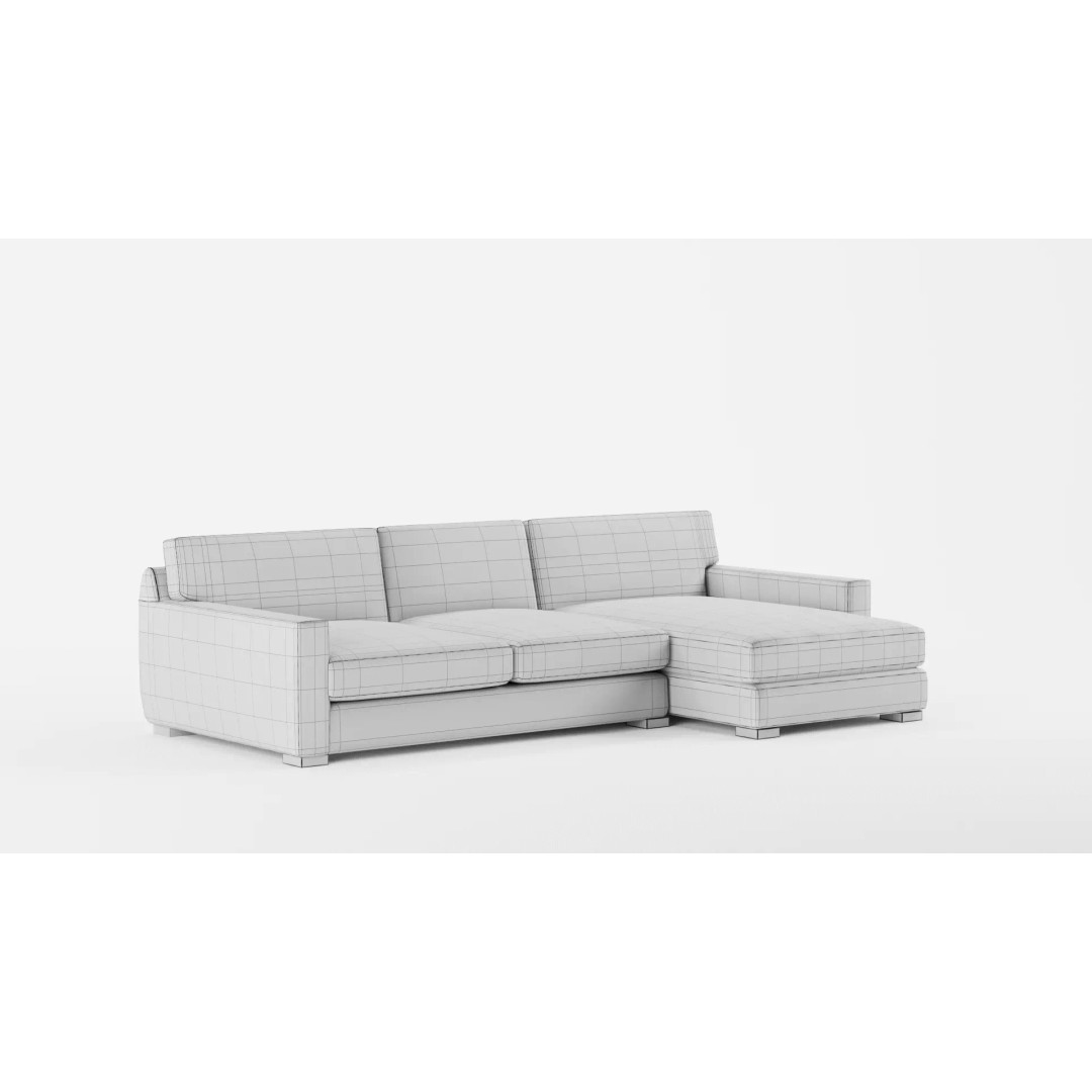 Axis 2 Piece Right Arm Double Chaise Sectional Sofa 3D Model – PBR Textures, Blender, FBX