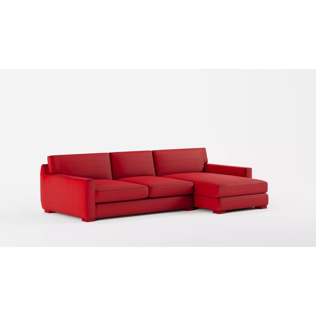 Axis 2 Piece Right Arm Double Chaise Sectional Sofa 3D Model – PBR Textures, Blender, FBX - View 13