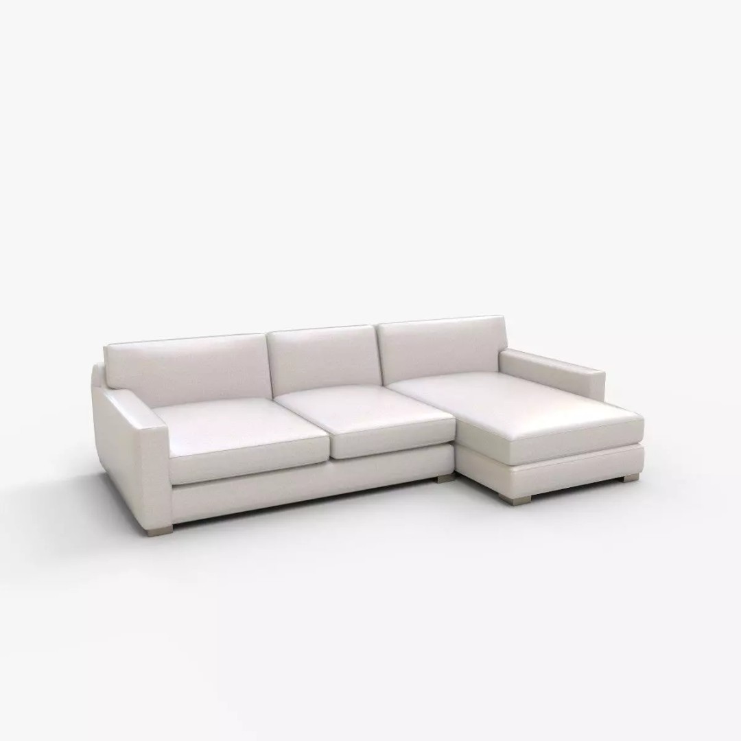 Axis 2 Piece Right Arm Double Chaise Sectional Sofa 3D Model – PBR Textures, Blender, FBX - View 14