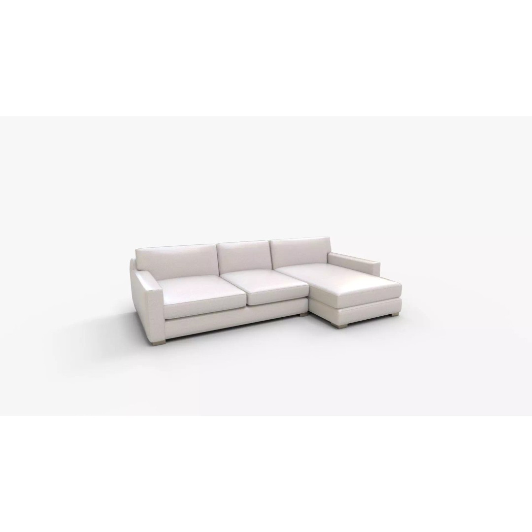 Axis 2 Piece Right Arm Double Chaise Sectional Sofa 3D Model – PBR Textures, Blender, FBX - View 2