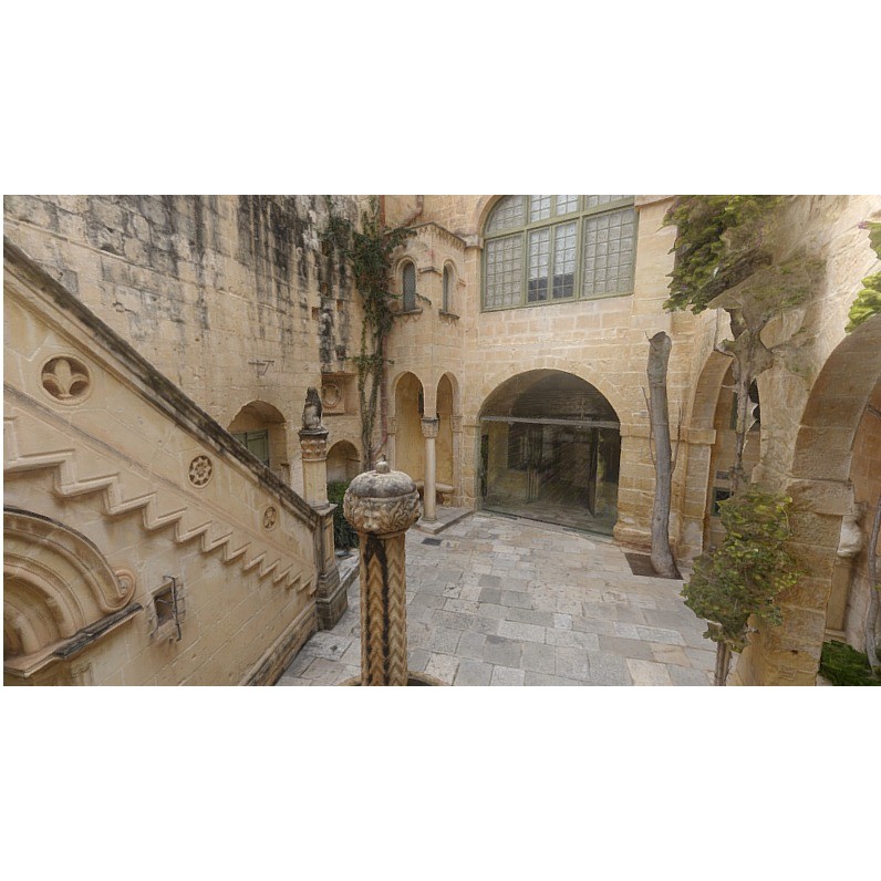Palazzo Falson Courtyard 3D Model – Historic Architecture, FBX & OBJ - View 4