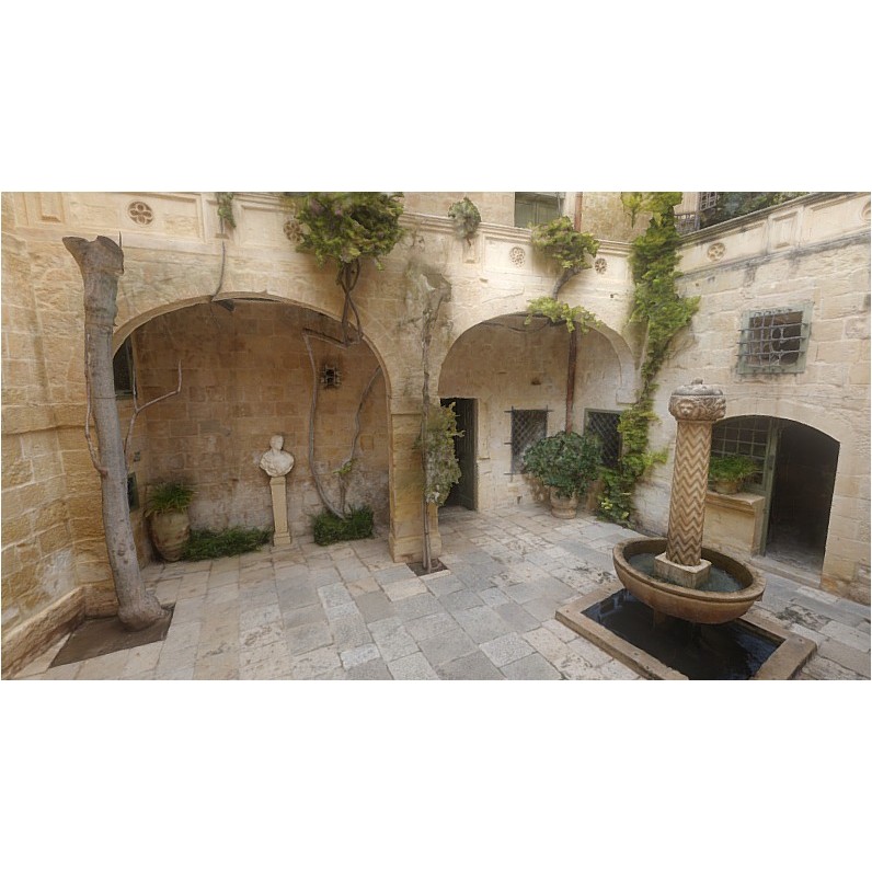 Palazzo Falson Courtyard 3D Model – Historic Architecture, FBX & OBJ - View 5