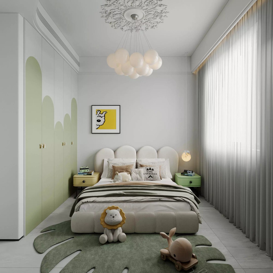 Children's Bedroom 3D Model – Modern Interior Scene, FBX/OBJ - View 2