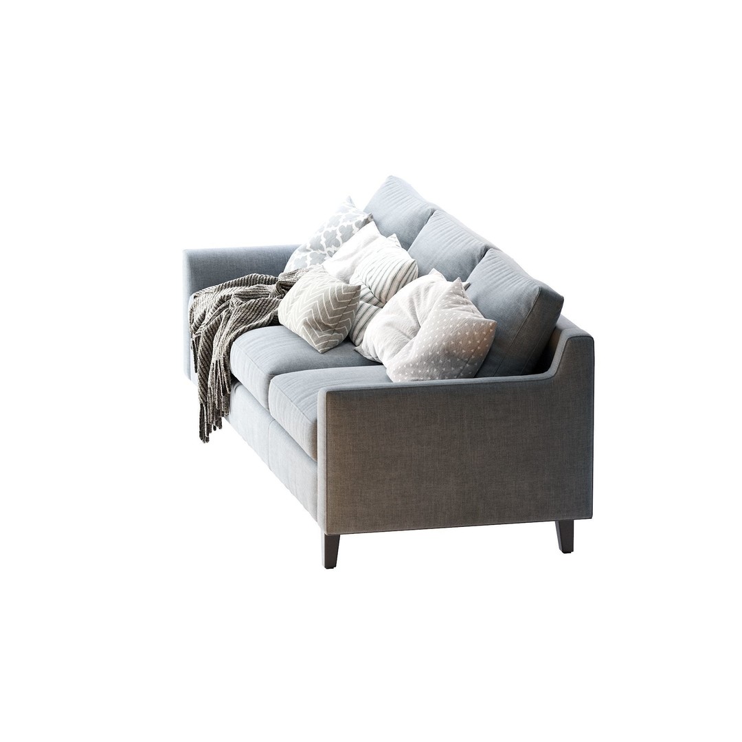 Beverly Sofa 3D Model – Contemporary Sofa with Cushions, OBJ & FBX - View 11