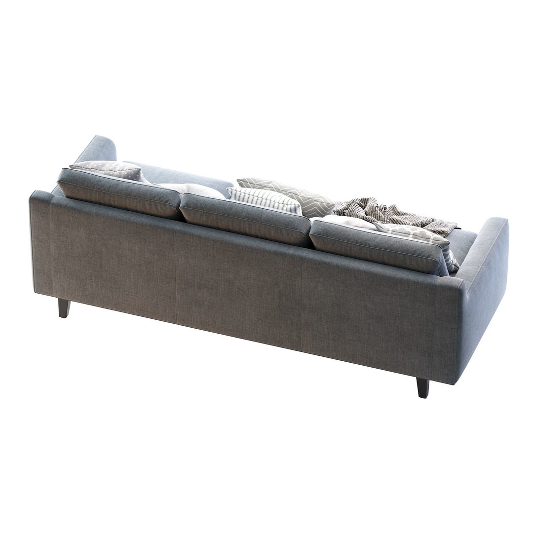 Beverly Sofa 3D Model – Contemporary Sofa with Cushions, OBJ & FBX - View 18