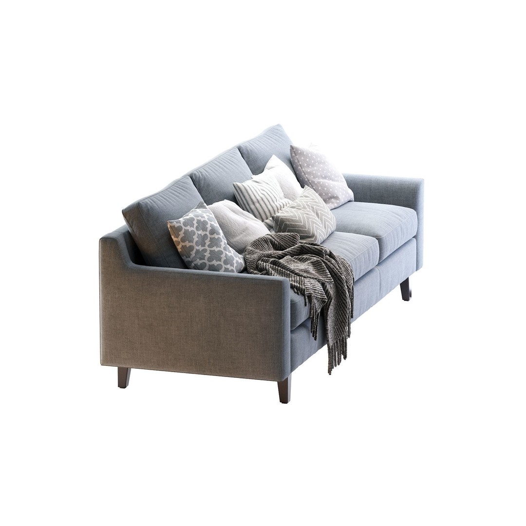 Beverly Sofa 3D Model – Contemporary Sofa with Cushions, OBJ & FBX - View 23
