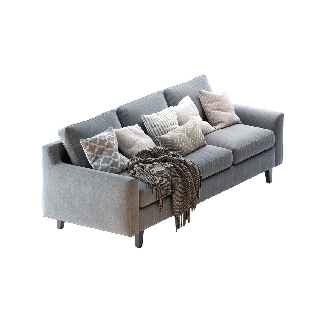 Beverly Sofa 3D Model – Contemporary Sofa with Cushions, OBJ & FBX - View 26