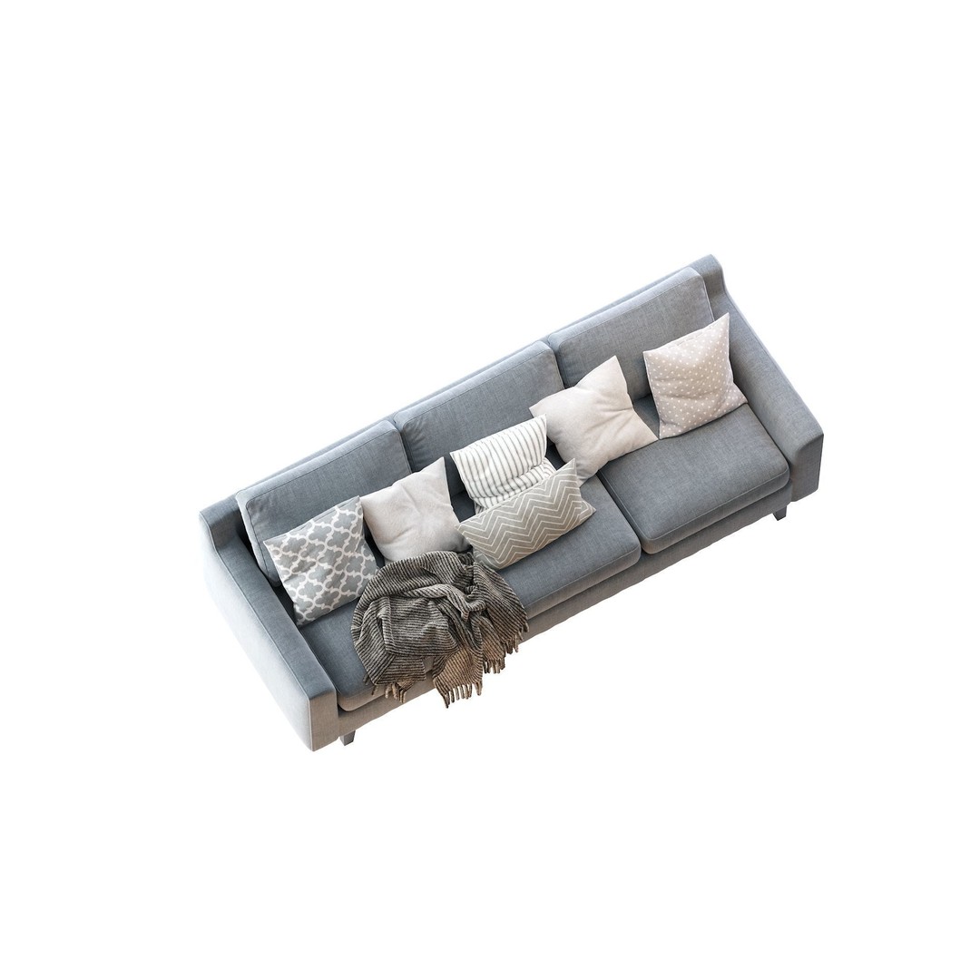 Beverly Sofa 3D Model – Contemporary Sofa with Cushions, OBJ & FBX - View 28