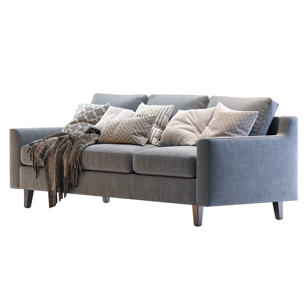 Beverly Sofa 3D Model – Contemporary Sofa with Cushions, OBJ & FBX - View 29