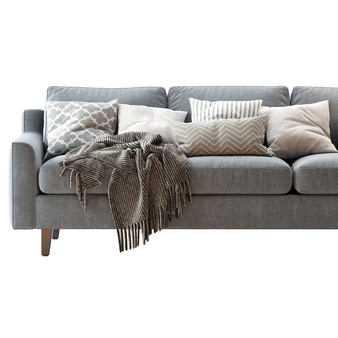Beverly Sofa 3D Model – Contemporary Sofa with Cushions, OBJ & FBX - View 31
