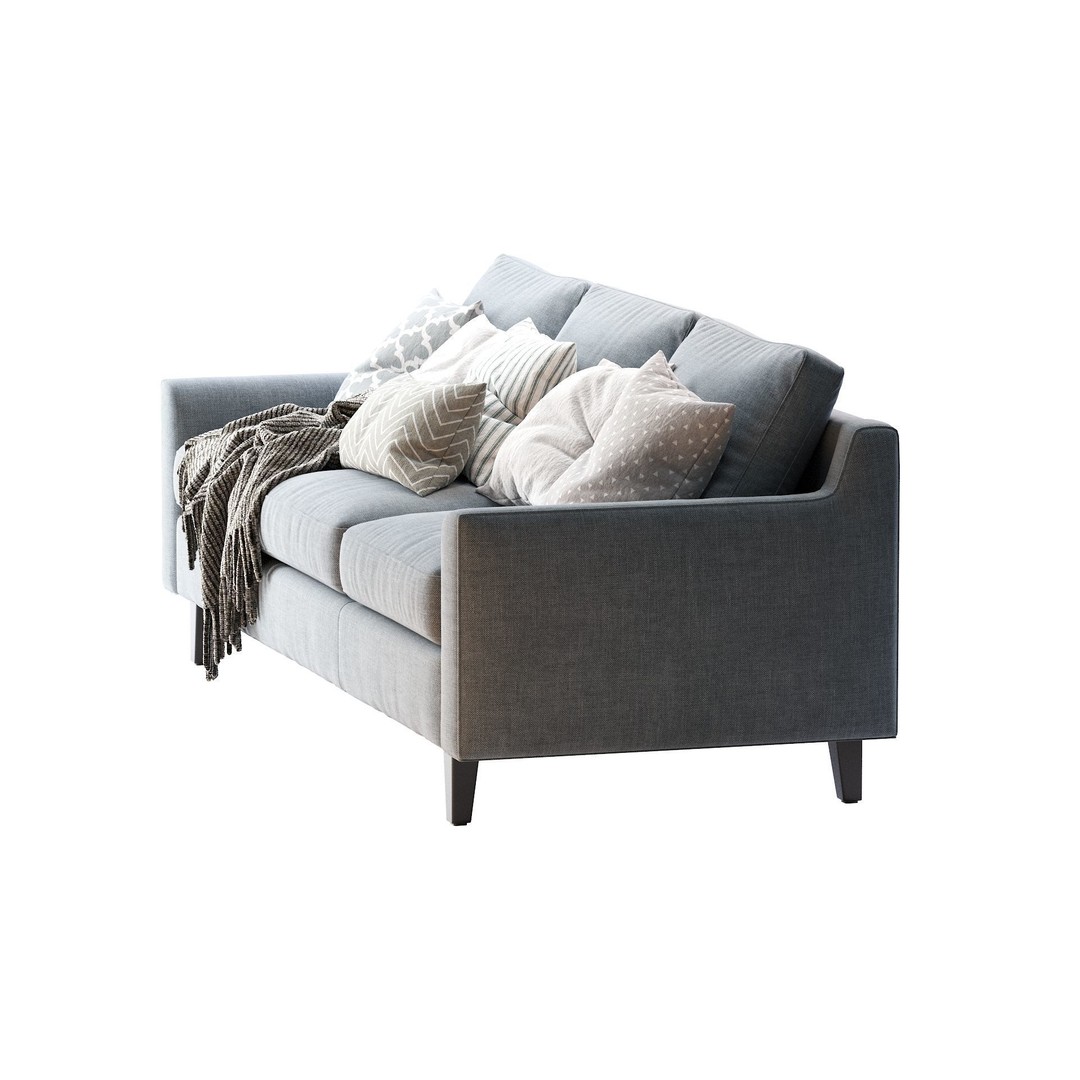 Beverly Sofa 3D Model – Contemporary Sofa with Cushions, OBJ & FBX - View 9