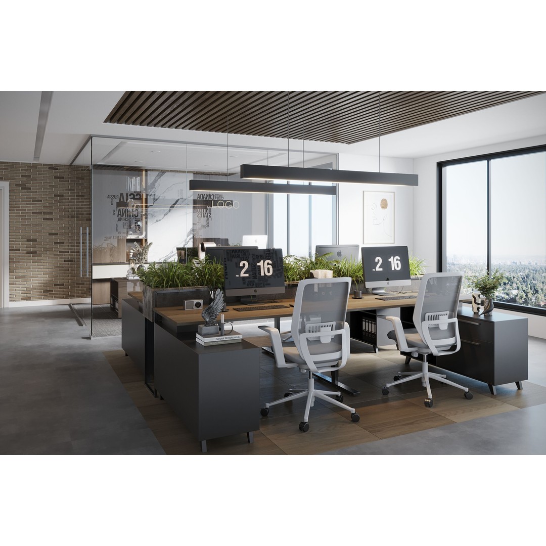 Office Design 3D Model – Contemporary Interior with Textures, FBX - View 4