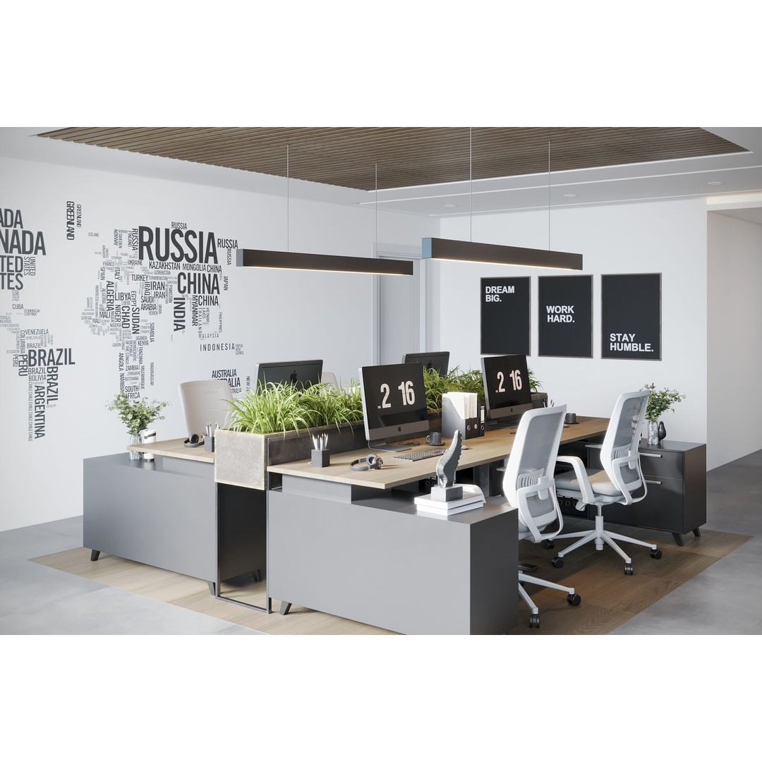 Office Design 3D Model – Contemporary Interior with Textures, FBX - View 6