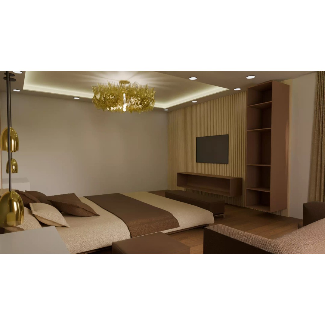 Luxury Bedroom 3D Model – Low Poly Interior Design Asset, FBX - View 6