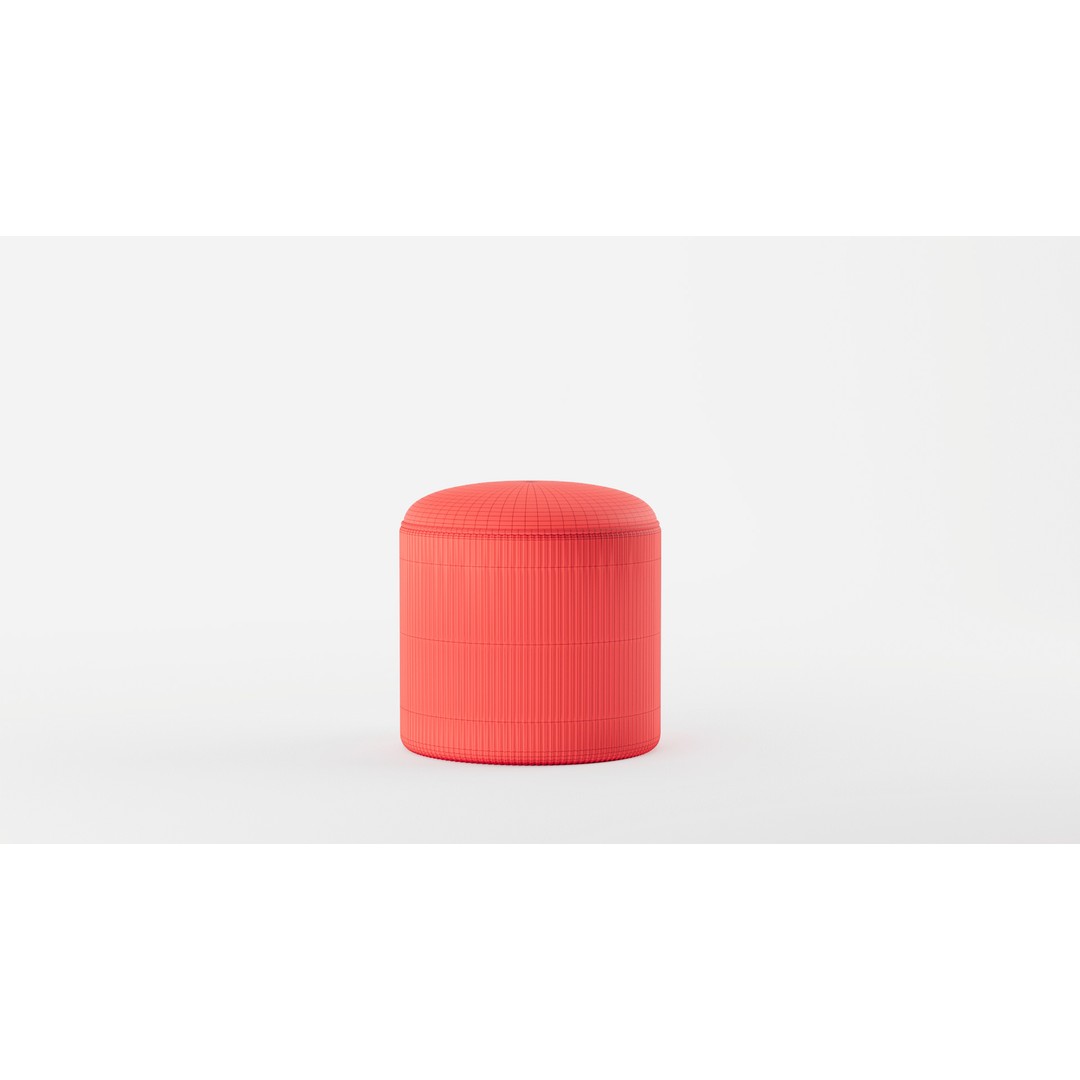 Arend Velvet Round Pouf Ottoman 3D Model – High-Quality PBR Asset for Interior Rendering