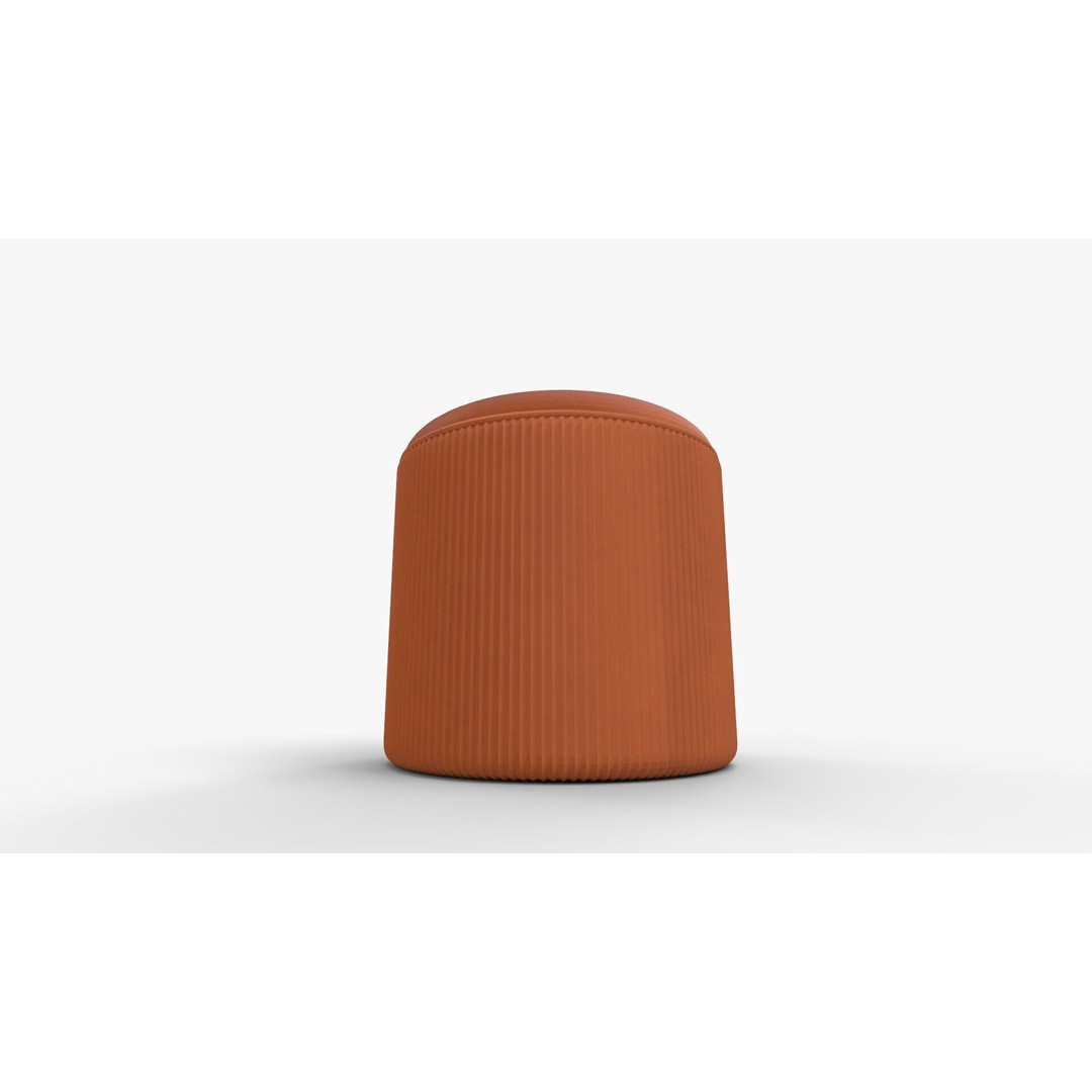 Arend Velvet Round Pouf Ottoman 3D Model – High-Quality PBR Asset for Interior Rendering - View 4