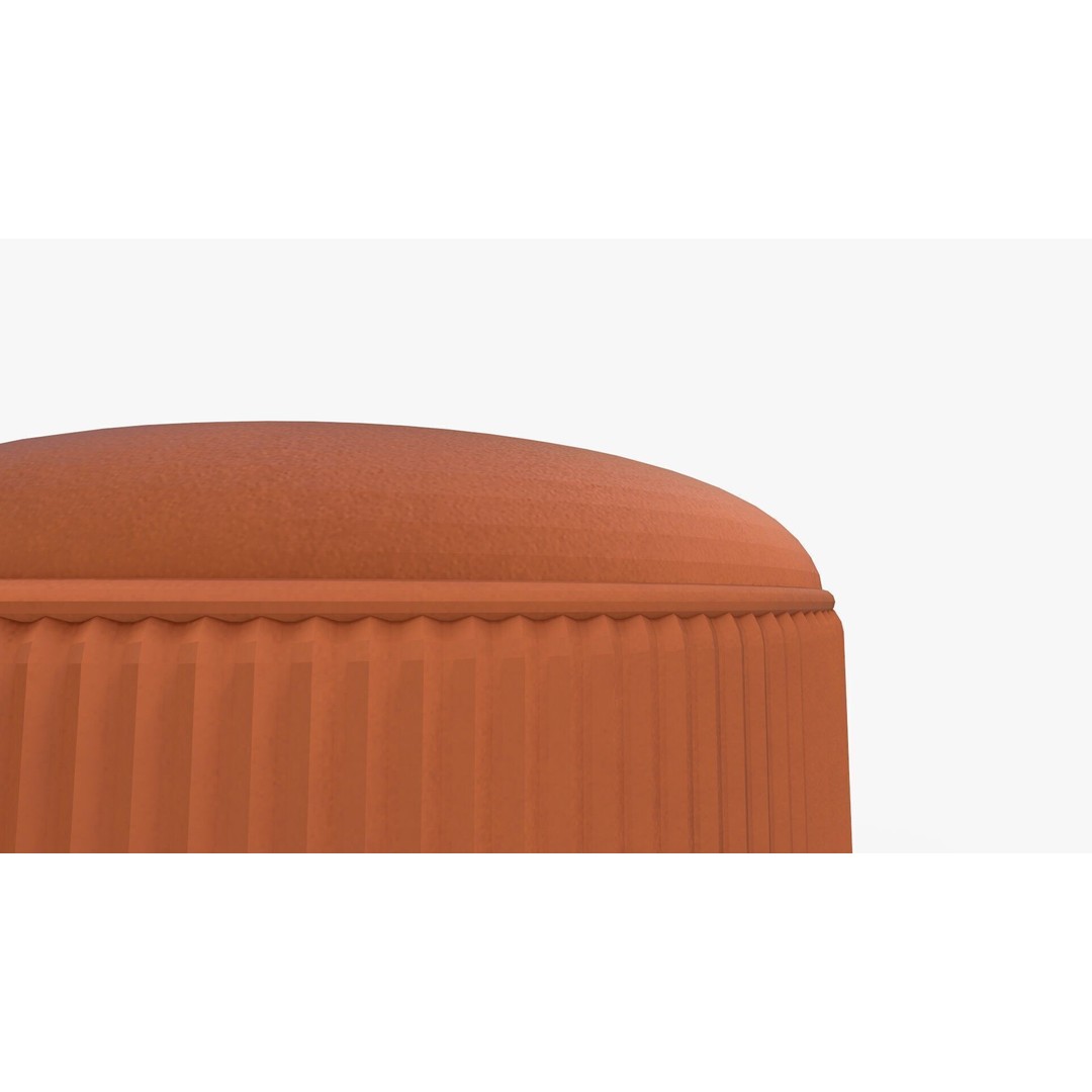 Arend Velvet Round Pouf Ottoman 3D Model – High-Quality PBR Asset for Interior Rendering - View 9