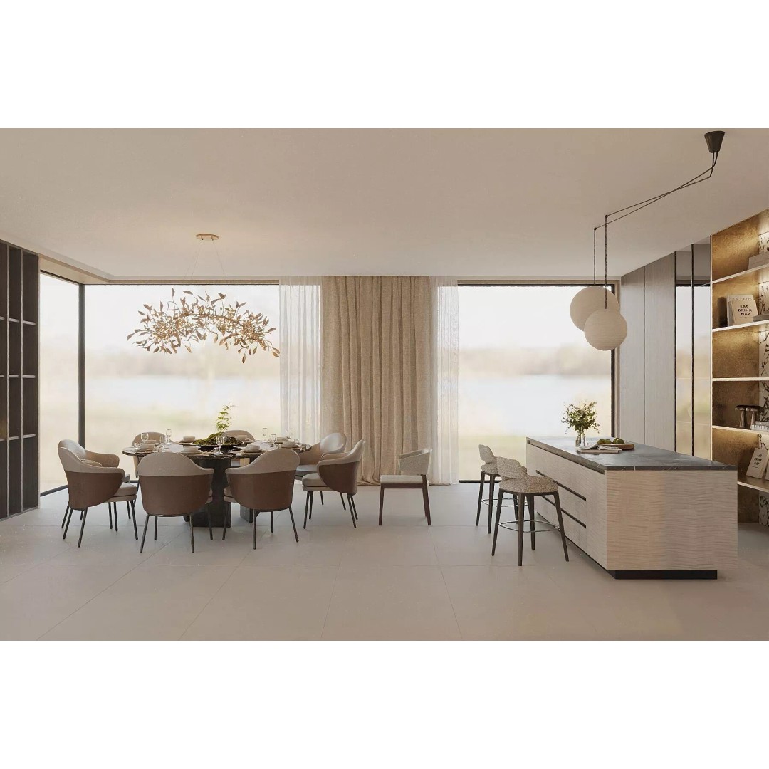 Italian-Style Living and Dining Room 3D Model – PBR Textures, FBX, OBJ - View 5