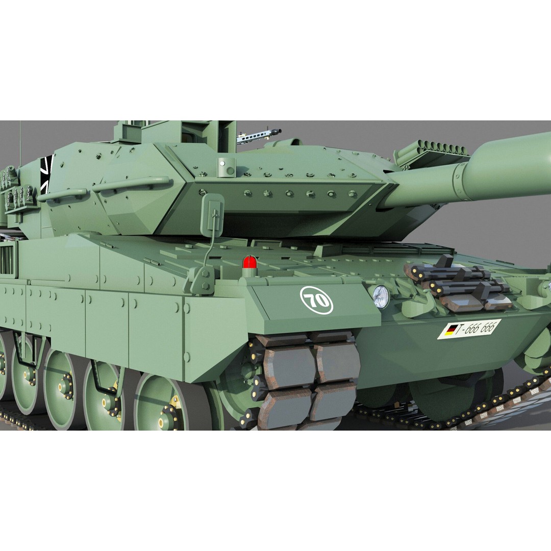 Leopard 2A6 Tank 3D Model – High Poly Military Vehicle, FBX & OBJ - View 10