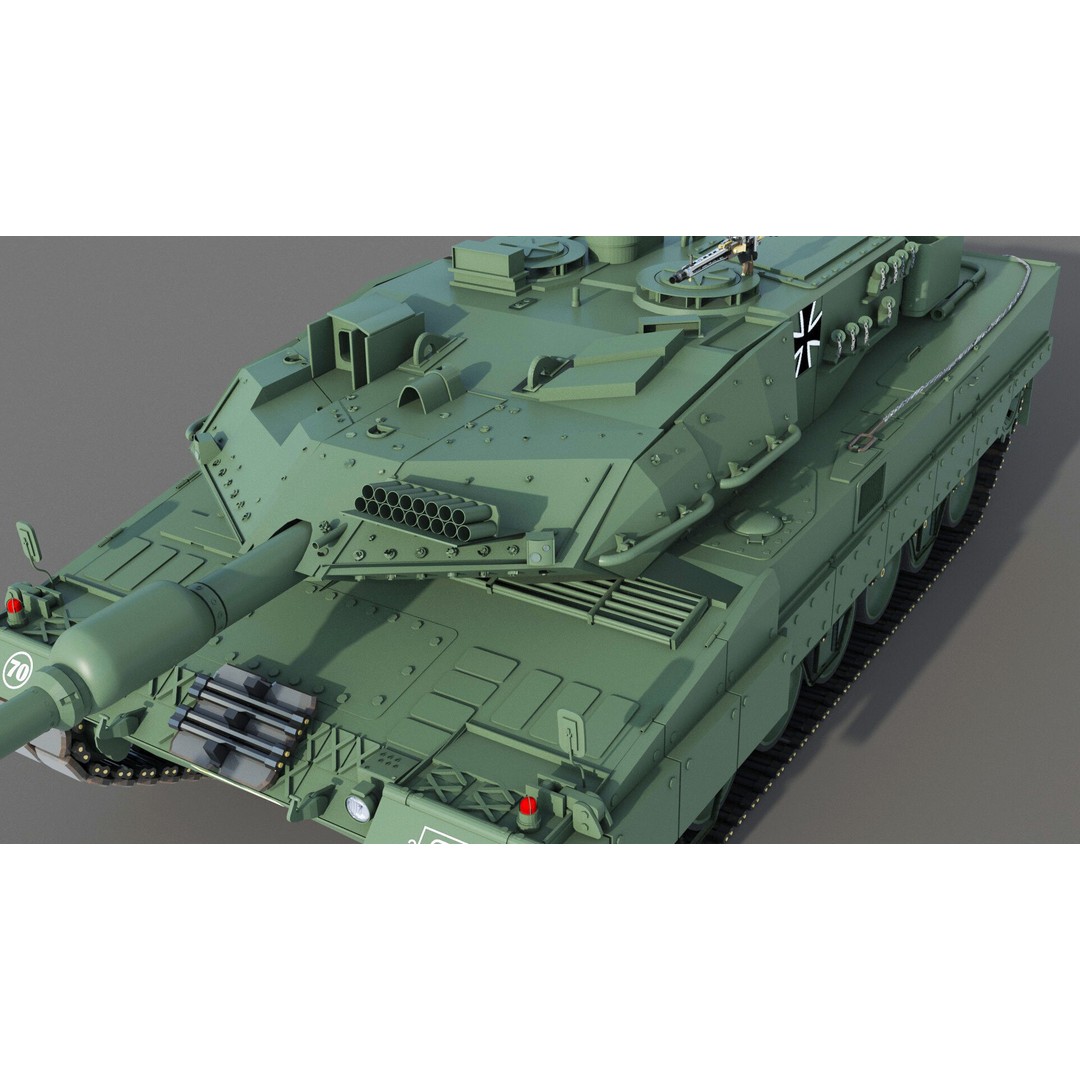 Leopard 2A6 Tank 3D Model – High Poly Military Vehicle, FBX & OBJ - View 11