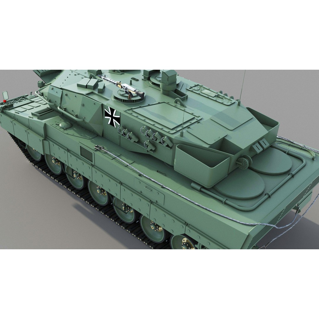 Leopard 2A6 Tank 3D Model – High Poly Military Vehicle, FBX & OBJ - View 12
