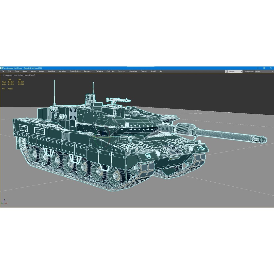 Leopard 2A6 Tank 3D Model – High Poly Military Vehicle, FBX & OBJ - View 13