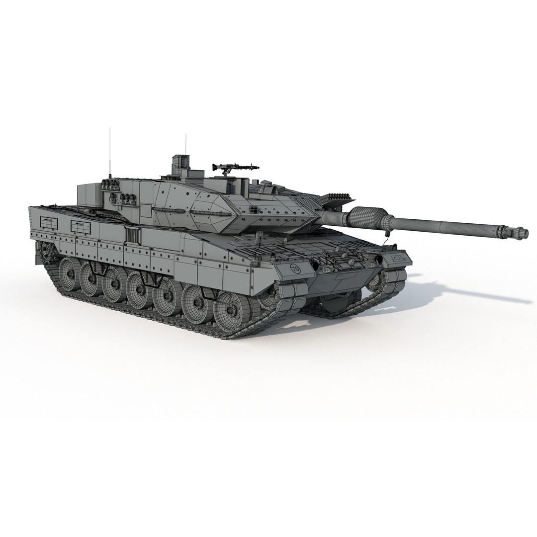 Leopard 2A6 Tank 3D Model – High Poly Military Vehicle, FBX & OBJ - View 14