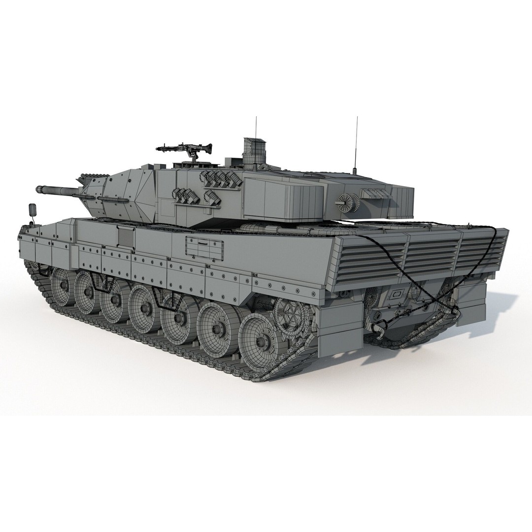 Leopard 2A6 Tank 3D Model – High Poly Military Vehicle, FBX & OBJ - View 17