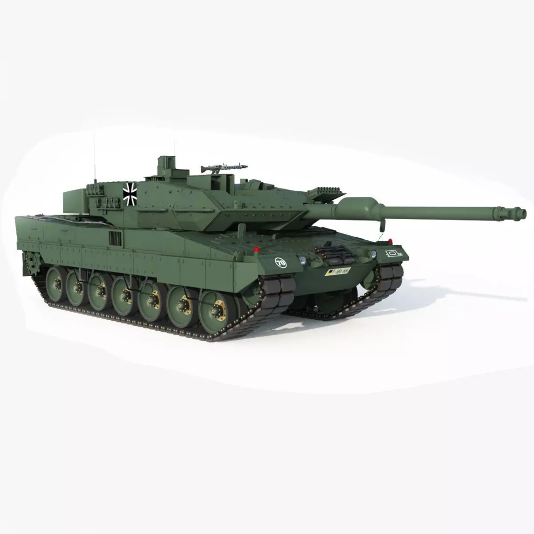 Leopard 2A6 Tank 3D Model – High Poly Military Vehicle, FBX & OBJ - View 2