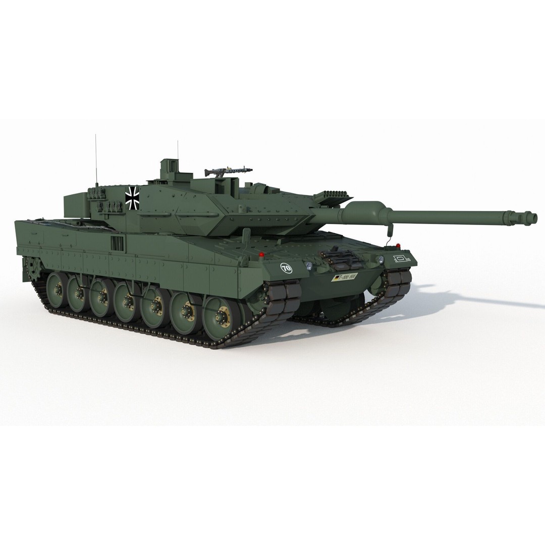 Leopard 2A6 Tank 3D Model – High Poly Military Vehicle, FBX & OBJ - View 3