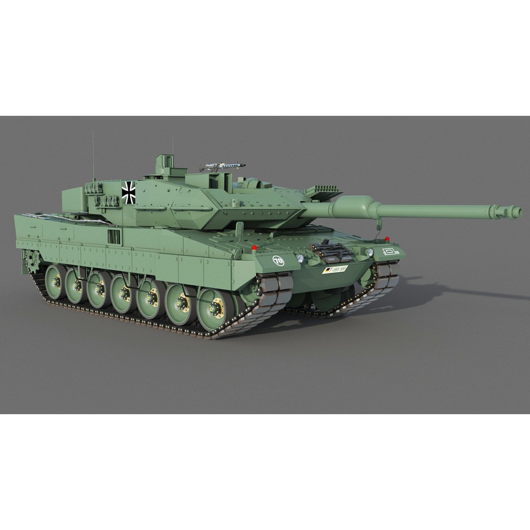 Leopard 2A6 Tank 3D Model – High Poly Military Vehicle, FBX & OBJ - View 4