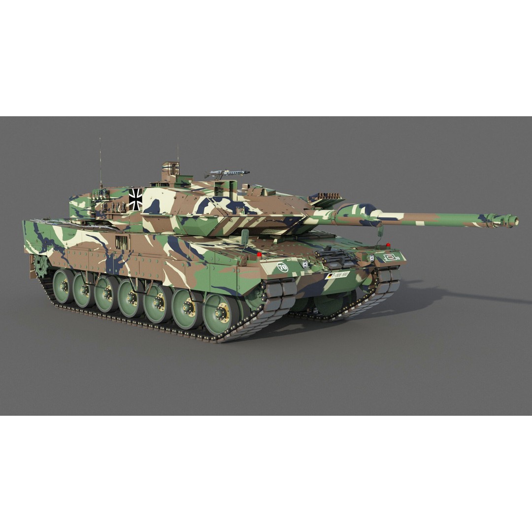 Leopard 2A6 Tank 3D Model – High Poly Military Vehicle, FBX & OBJ - View 5